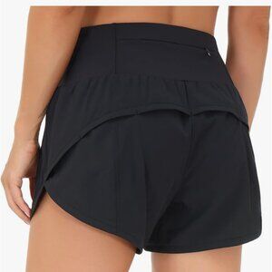 THE GYM PEOPLE | Women’s High waisted running shorts | Black | Size: L